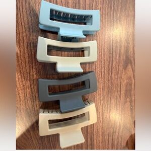Target Matte Hair Claw Clips in Blue, Light Gray, Dark Gray, Beige - 4 Pack